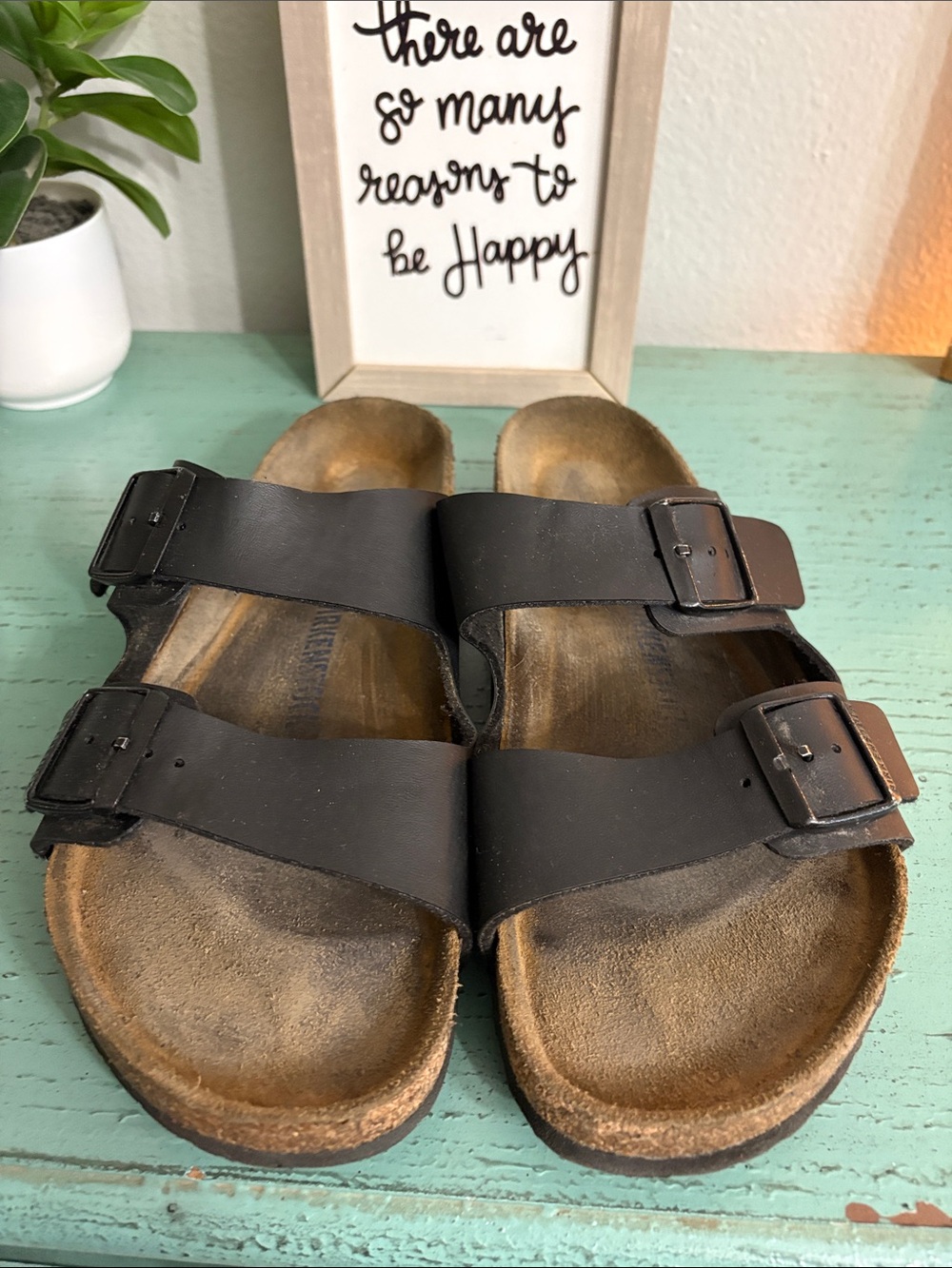 Women's two-strap cork footbed sandals